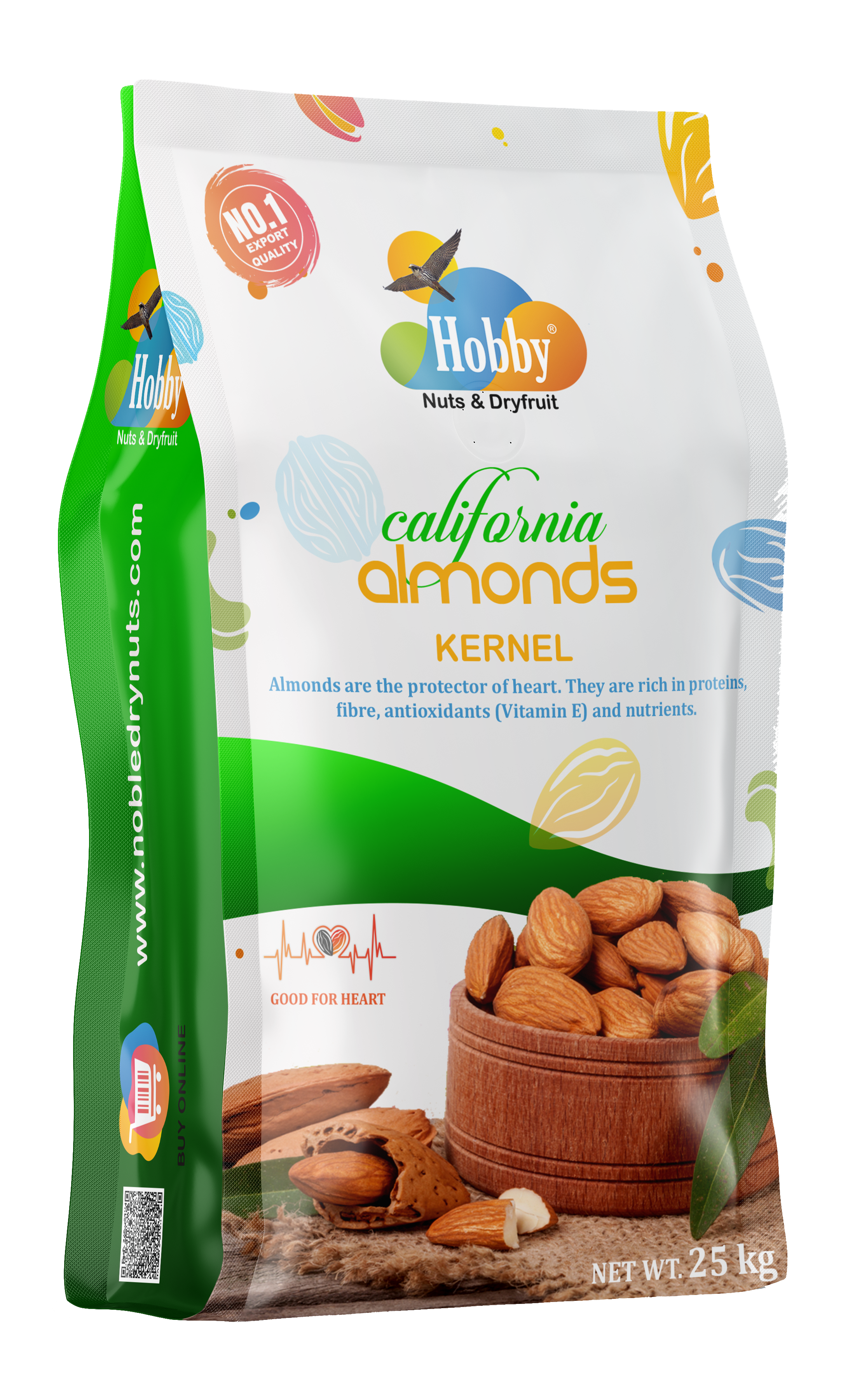 Hobby California Almond Kernals - 25 Kgs
